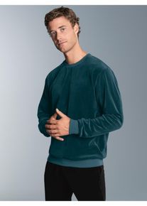 TRIGEMA Herren Sweatshirt "TRIGEMA Nicki-Shirt", blau, casual, Gr. S, 80% Baumwolle, 20% Polyester, Sweatshirts