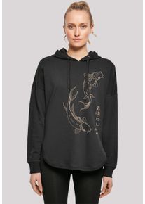 F4NT4STIC Damen Kapuzenpullover "Koi Karpfen", schwarz, casual, Gr. L, Obermaterial: 100% Baumwolle, Pullover, Print