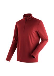 Maier Sports Herren Fleecepullover "Felix", rot, Gr. 48, 100% Polyester, Sweatshirts, Herren Fleece, funktioneller Midlayer, Half-Zip, Regular Fit