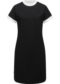 Ragwear Damen Shirtkleid "Katchi Solid", schwarz, Basic, Gr. XL, Material: 80% Baumwolle (bio), 20% Polyester (recycelt), Kleider, stylisches