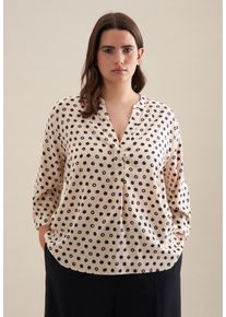 Seidensticker Damen Klassische Bluse "Schwarze Rose", beige, Gr. 48, gepunktet, 100% Viskose, Blusen, 3/4-Arm Kragen Punkte