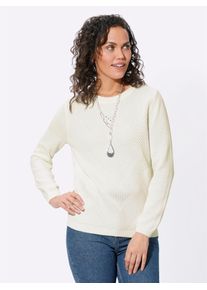 Casual Looks Damen Strickpullover "Pullover", beige, Gr. 36, unifarben, 50% Baumwolle, 50% Polyacryl, Pullover