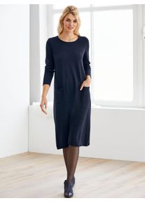 Heine Damen Strickkleid "Strickkleid", blau, Gr. 38, unifarben, Jersey, Single Jersey, 60% Viskose, 40% Baumwolle, Kleider