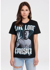 logoshirt Damen T-Shirt "Star Trek - Spock, Live Long", schwarz, casual, Gr. M, bedruckt, 100% Baumwolle, Shirts, mit lizenziertem Print