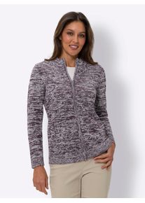 Classic Basics Damen Strickjacke, lila, Gr. 48, gemustert, mehrfarbig, 100% Polyacryl, Strickjacken