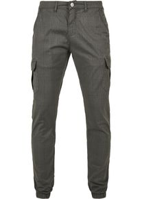 Urban Classics Herren Cargohose "Urban Classics Herren AOP Glencheck Cargo Jog Pants", grau, Gr. S, kariert, 98% Baumwolle, 2% Elasthan, Hosen
