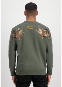 Herren Sweater "Alpha Industries Men - Sweatshirts Dragon EMB Sweater", grün, Gr. XXL, Alpha Industries, Obermaterial: 80% Baumwolle, 20% Polyester,
