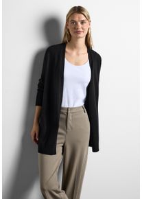 Street One Damen Cardigan, schwarz, casual, Gr. 34, unifarben, Stoff, 50% Viskose, 28% Polyester, 22% Polyamid, Strickjacken, verschlusslos