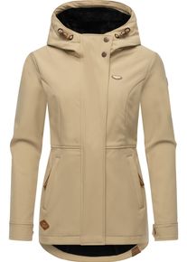 Ragwear Damen Softshelljacke "Yba", beige, casual, Gr. XL, Softshell, Außenmaterial: 97% Polyester, 3% Elasthan, Innenmaterial: 100% Polyester,