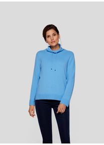 Rabe Damen Strickpullover, blau, casual, Gr. 46, unifarben, Strick, Obermaterial: 50% Wolle, 30% Polyamid, 20% Modal, Pullover, mit Stehkragen und