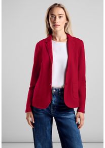 Street One Damen Sweatblazer, rot, casual, Gr. 34, unifarben, Jersey, 93% Baumwolle, 7% Elasthan, Blazer, aus Baumwolle mit Stretchanteil