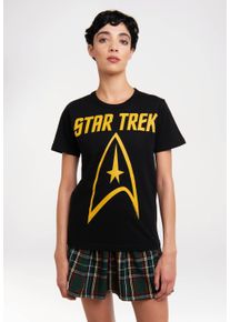 logoshirt Damen T-Shirt "Star Trek - Logo", schwarz, casual, Gr. S, bedruckt, unifarben, 100% Baumwolle, Shirts, mit coolem Print