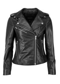JCC Damen Bikerjacke "31020356", schwarz, Gr. XL, Obermaterial: 100% Leder (Lamm) / Futter: 100% Polyester / Ärmelfutter: 100% Polyester, Jacken