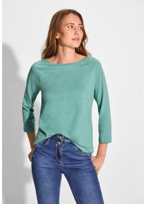 Cecil Damen 3/4-Arm-Shirt, grün, casual, Gr. XXL, unifarben, Web, 100% Baumwolle, Shirts, aus reiner Baumwolle