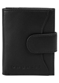 Bugatti Brieftasche "SMART DELUXE", schwarz, Leder, unifarben, leicht glänzend, casual, Kleinlederwaren, echt Leder