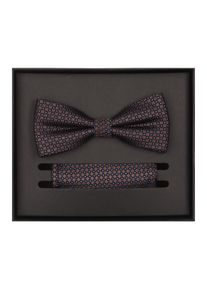 Venti Herren Fliege "Venti Set aus Fliege und Einstecktuch gemustert", braun, 100% Seide, Fliegen