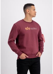 Herren Sweater "Alpha Industries Men - Sweatshirts Alpha Label Sweater", rot, Gr. S, Alpha Industries, Obermaterial: 80% Baumwolle, 20% Polyester,