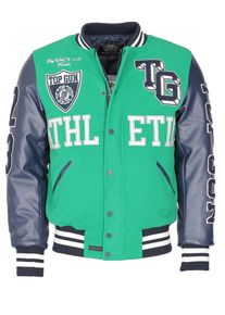 Top Gun Herren Collegejacke "TG23001", grün, Gr. L, Obermaterial, Futter, Wattierung, Strick: 100% Polyester / Beschichtung Ärmel: 100% Polyurethan,