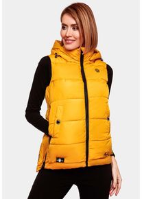 Marikoo Damen Steppweste "Zarinaa", gelb, Gr. S, Obermaterial: 100% Polyester, Futter&Wattierung: 100% Polyester, Westen, mit vier seitlichen Taschen