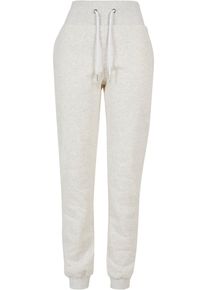 Urban Classics Damen Stoffhose "Urban Classics Damen Ladies High Waist Color Melange Sweat Pants", grau, Gr. 4XL, unifarben, 65% Baumwolle, 35%