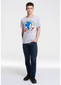 logoshirt Herren T-Shirt "Sonic the Hedgehog 1991", grau, casual, Gr. XXL, bedruckt, meliert, 95% Baumwolle, 5% Viskose, Shirts, mit Retro-Print