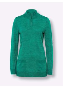 Classic Basics Damen Stehkragenpullover "Pullover", grün, Gr. 48, unifarben, meliert, 100% Polyacryl, Pullover