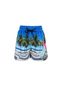 ZIGZAG Kinder Badehose "Dino", blau, Gr. 92, mehrfarbig, Elasthan, Polyester, Badehosen, mit Hingucker-Aufdruck