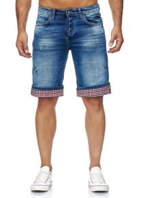 Rusty Neal Herren Shorts "Satto", blau, casual, Gr. XXL, unifarben, 98% Baumwolle, 2% Elasthan, Hosen, mit kariertem Umschlag