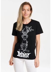 logoshirt Damen T-Shirt "Asterix der Gallier - Asterix Skizze", schwarz, casual, Gr. M, bedruckt, 100% Baumwolle, Shirts, mit lizenziertem Print