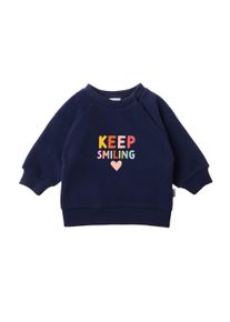 Liliput Herren Sweatshirt "Keep Smiling", blau, Gr. 110, bedruckt, 80% Baumwolle, 20% Polyester, Sweatshirts, mit Rundhalsausschnitt