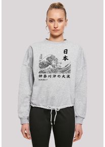 F4NT4STIC Damen Sweatshirt "Kanagawa", grau, casual, Gr. M, Obermaterial: 65% Baumwolle, 35% Polyester, Sweatshirts, Print