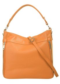CLUTY Damen Henkeltasche, orange, Leder, unifarben, Taschen, echt Leder, Made in Italy