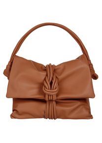 Samantha Look Damen Henkeltasche, braun, Leder, clean, Taschen, echt Leder, Made in Italy