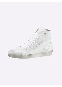 Heine Damen Sneaker, Gr. 41, weiß, Leder, Glattleder, Rindsleder, modisch, Schuhe