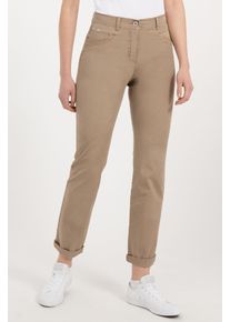 Recover Pants Damen Stoffhose "COLETTE", braun, Gr. 36, unifarben, 97% Baumwolle;3% Elasthan, Hosen, mit tonig bestickten Taschenblenden