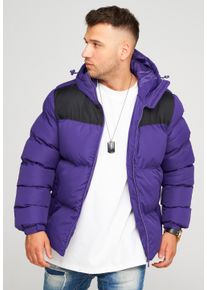 behype Herren Steppjacke "BHROLLIN-PANEL", lila, casual, Gr. M, unifarben, 100% Polyester, Jacken, mit Kapuze