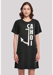 F4NT4STIC Damen Shirtkleid "Ahoi Anker Knut & Jan Hamburg", schwarz, casual, Gr. XXXL, Obermaterial: 100% Baumwolle, Kleider, Print