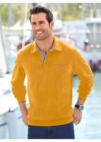 Marco Donati Herren Poloshirt "Langarm-Shirt", gelb, Gr. 60, gemustert, kariert, unifarben, 100% Baumwolle, Shirts