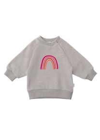 Liliput Herren Sweatshirt "Regenbogen", grau, Gr. 98, bedruckt, meliert, 80% Baumwolle, 20% Polyester, Sweatshirts, mit niedlichem Print