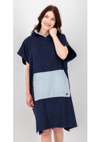 DEPROC Active Damen Poncho "Badeponcho PARLEE BEACH", blau, sportlich, Gr. S, 100% Baumwolle Walkfrottier, Jacken, Badeponcho mit großer