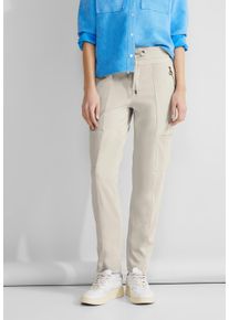 Street One Damen Jogger Pants, grau, casual, Gr. 44, unifarben, Stoff, 82% Polyester, 18% Elasthan, Hosen, Middle Waist