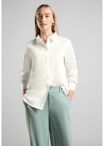 Street One Damen Longbluse, weiß, casual, Gr. 40, unifarben, Web, Stoff, 74% Baumwolle, 24% Polyamid, 2% Elasthan, Blusen, in Unifarbe