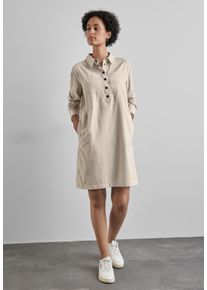 Street One Damen Midikleid, beige, casual, Gr. 44, unifarben, Web, 100% Baumwolle, Kleider, knielang