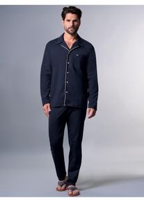 TRIGEMA Herren Schlafanzug "TRIGEMA", Gr. L, blau, 100% Baumwolle, Homewear-Sets