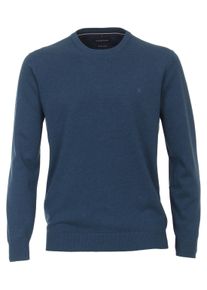 Casamoda Herren Strickpullover "Casamoda Pullover uni", blau, Gr. L, 100% Baumwolle, Pullover