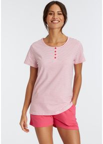Vivance Dreams Damen Shorty, Gr. 32, rot, Single Jersey, Obermaterial: 100% Baumwolle, Basic, Homewear-Sets, mit garngefärbten Streifen