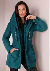 Damen Daunenjacke, blau, Gr. 36, CREATION L PREMIUM, unifarben, 100% Polyester, Füllung:90% Daunen, 10% Federn, Jacken