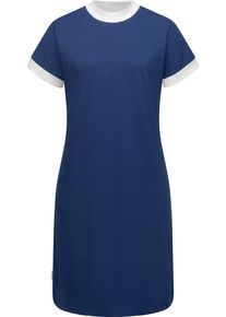 Ragwear Damen Shirtkleid "Katchi Solid", blau, Basic, Gr. M, Material: 80% Baumwolle (bio), 20% Polyester (recycelt), Kleider, stylisches Sommerkleid