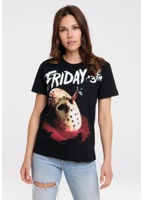 logoshirt Damen T-Shirt "Friday the 13th", schwarz, casual, Gr. XS, bedruckt, 100% Baumwolle, Shirts, mit lizenziertem Print
