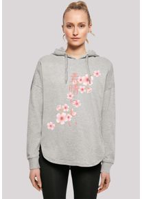 F4NT4STIC Damen Kapuzenpullover "Kirschblüten Asien", grau, casual, Gr. XS, Obermaterial: 100% Baumwolle, Pullover, Print